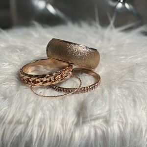 Elegant Rose Gold-Tone Bracelet Set